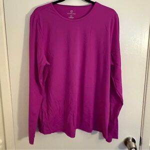 Lands' End Fuchsia Crew Neck Top Womens XLT
